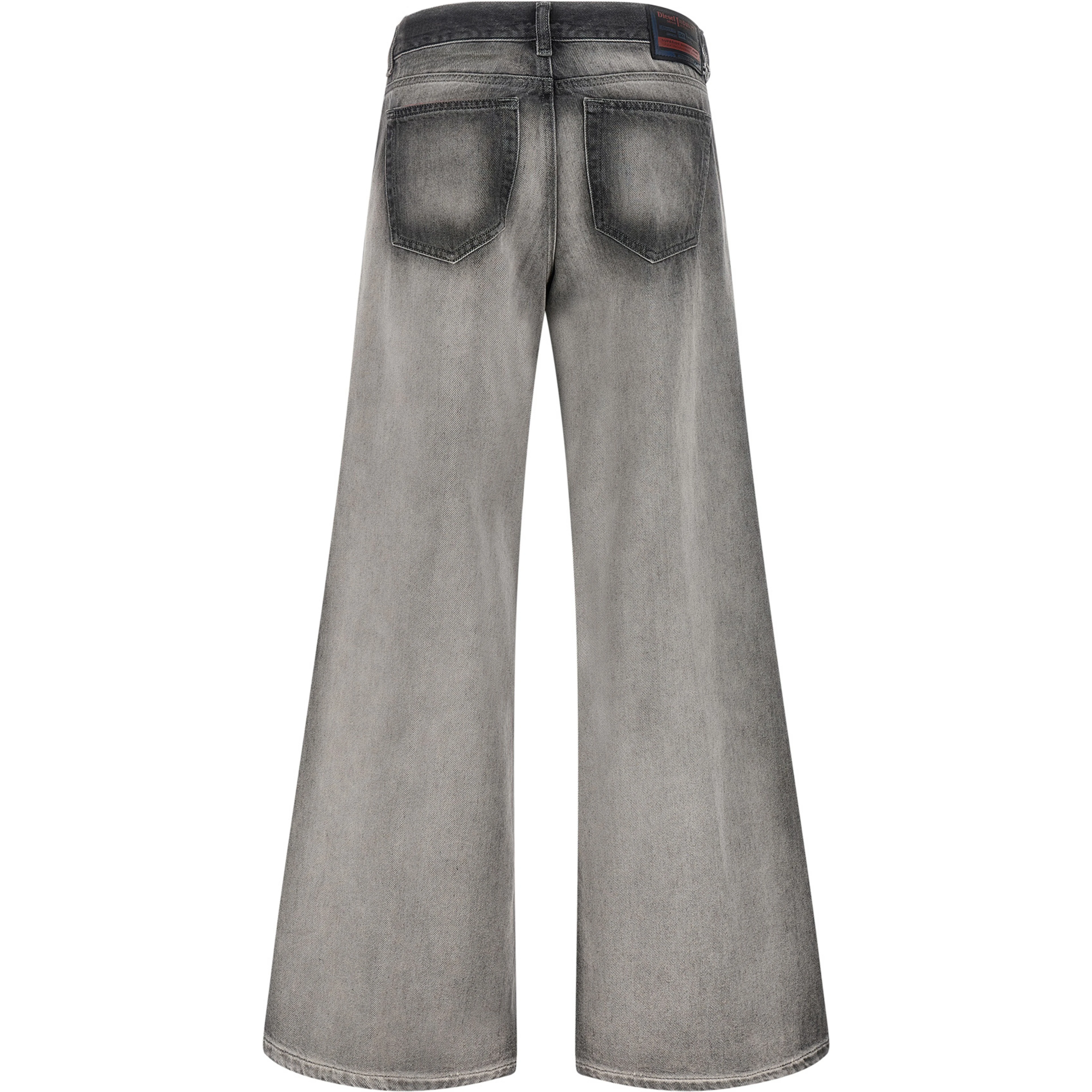 Gray Cotton Flared Jeans