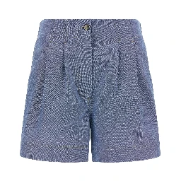 Blue Cotton Bermuda Shorts