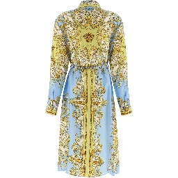 Blue Silk Midi Dress