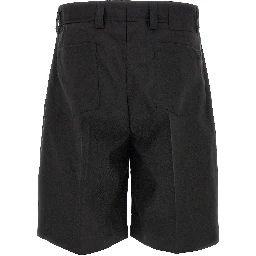 Black Wool Bermuda Shorts
