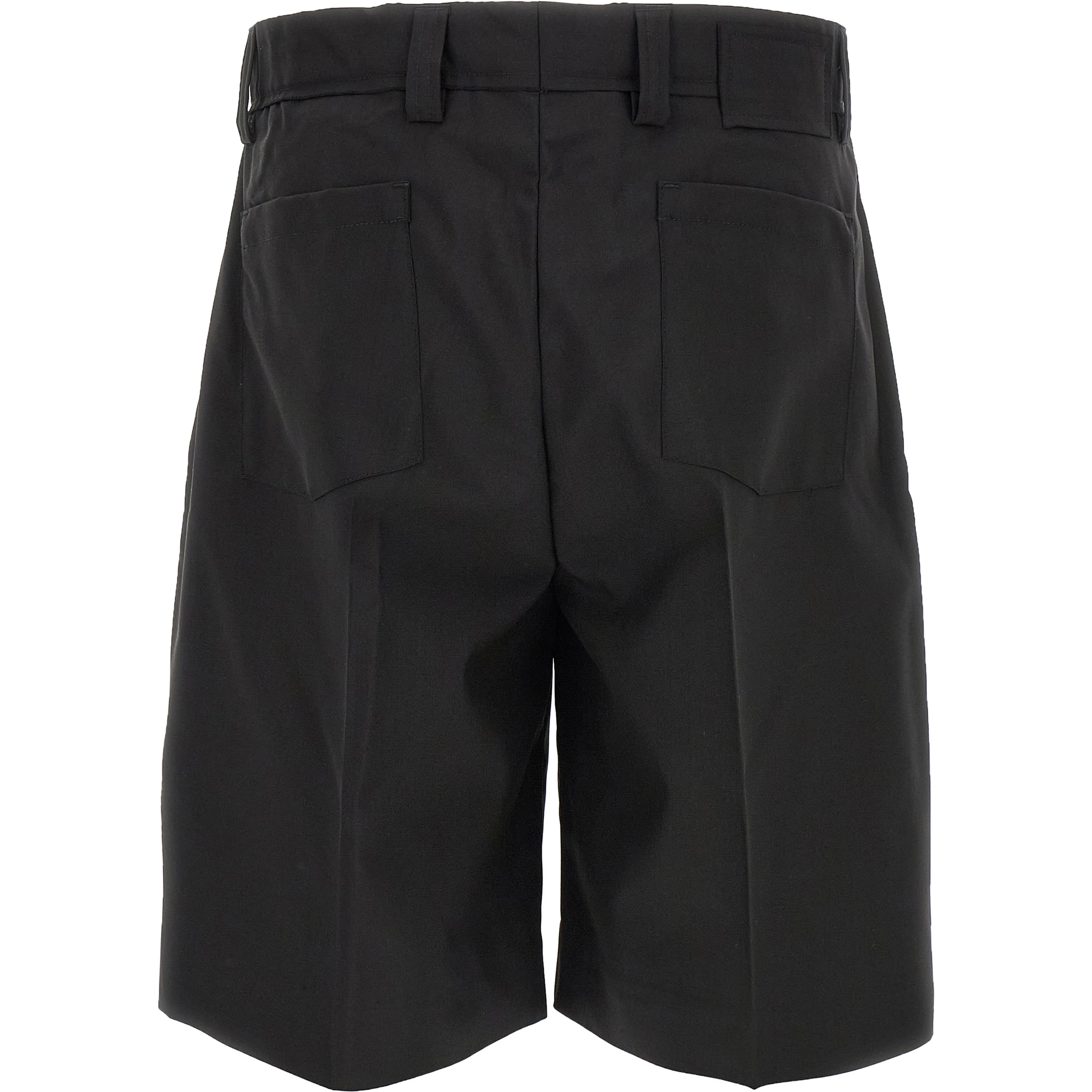 Black Wool Bermuda Shorts