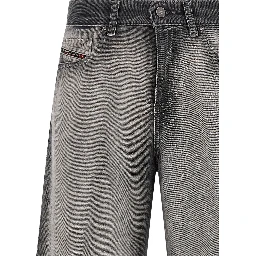 Gray Cotton Flared Jeans