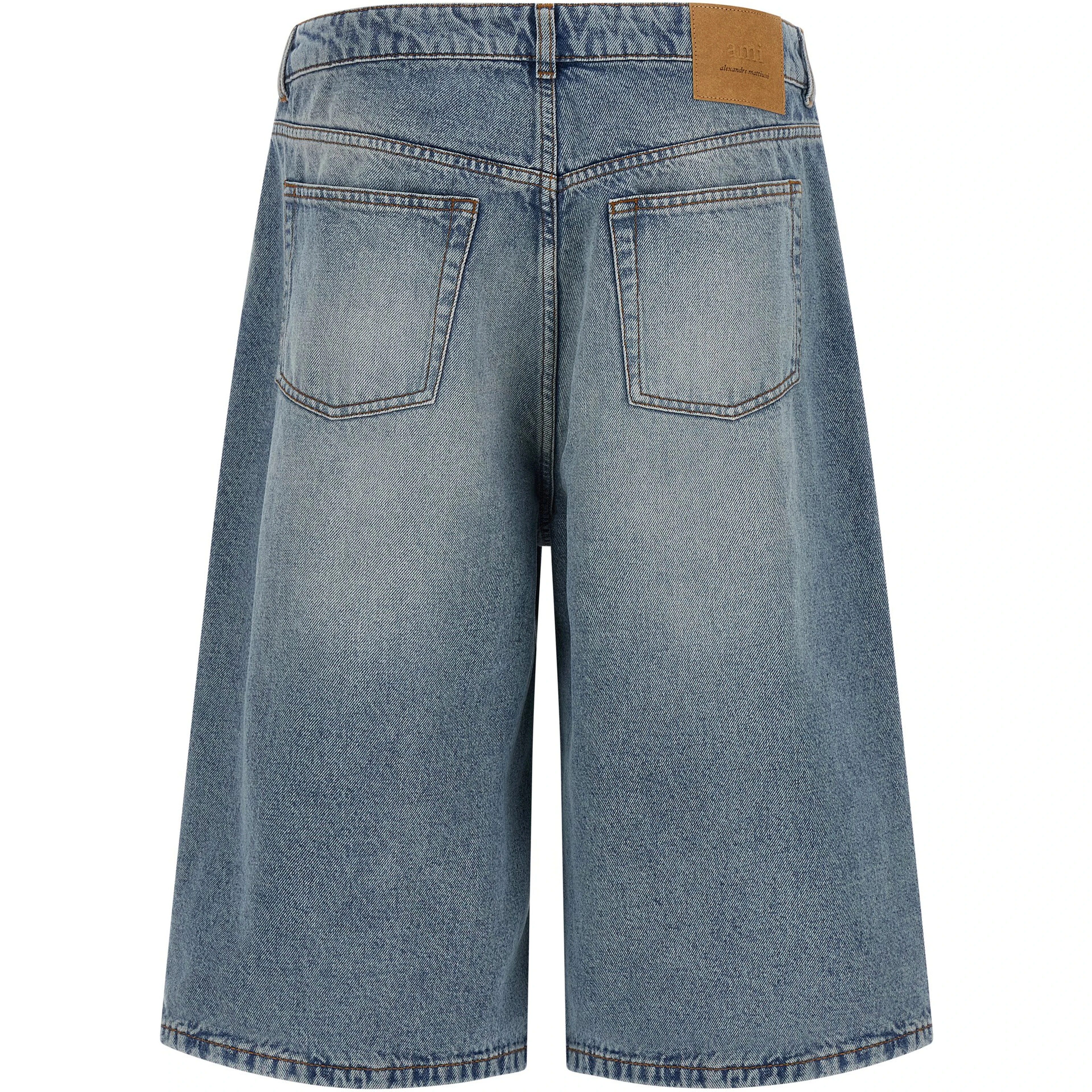 Blue Cotton Bermuda Shorts