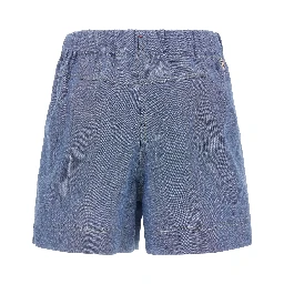 Blue Cotton Bermuda Shorts