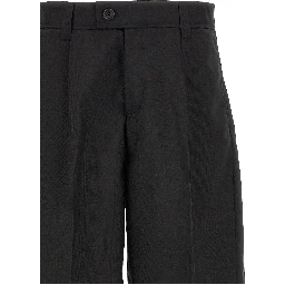 Black Wool Bermuda Shorts