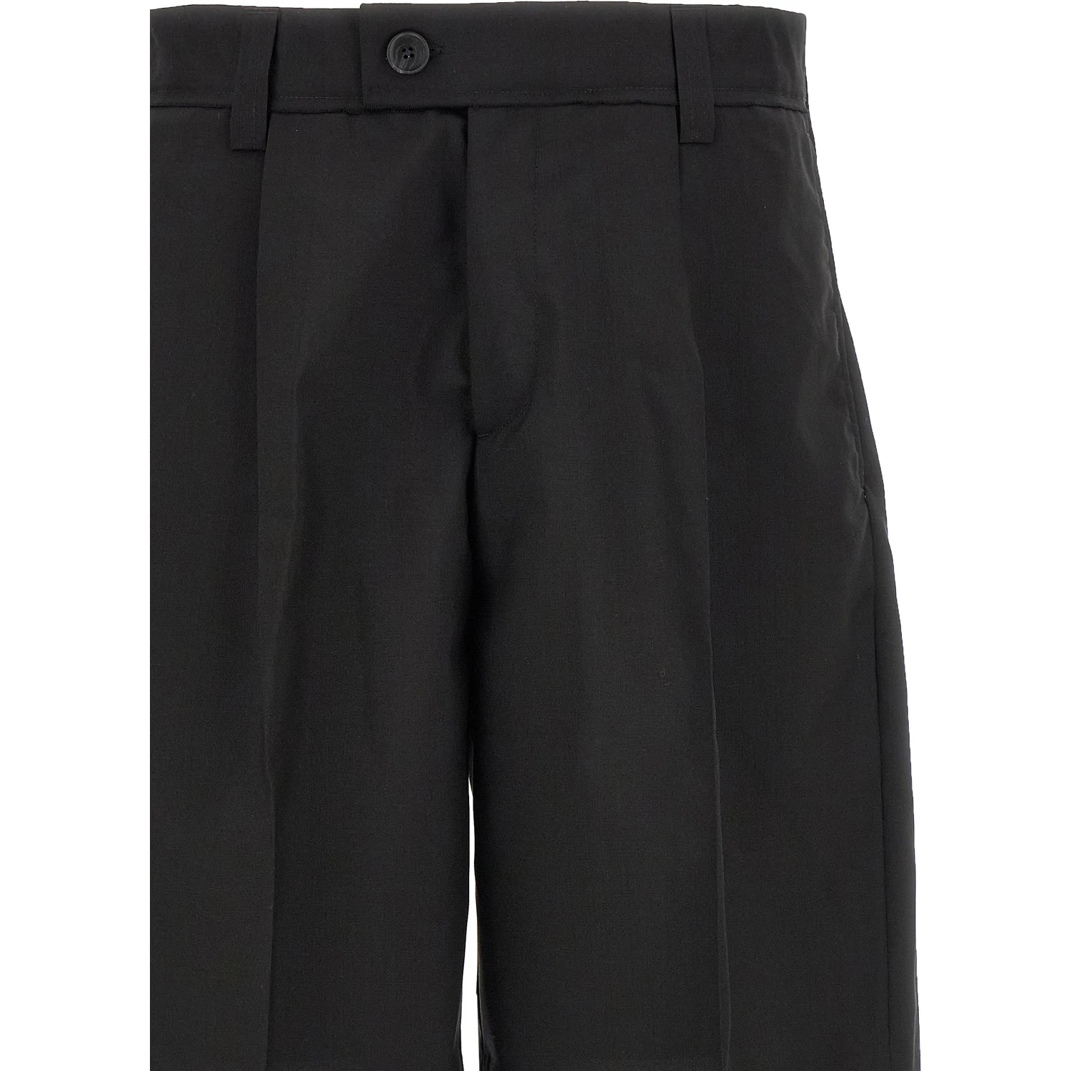 Black Wool Bermuda Shorts