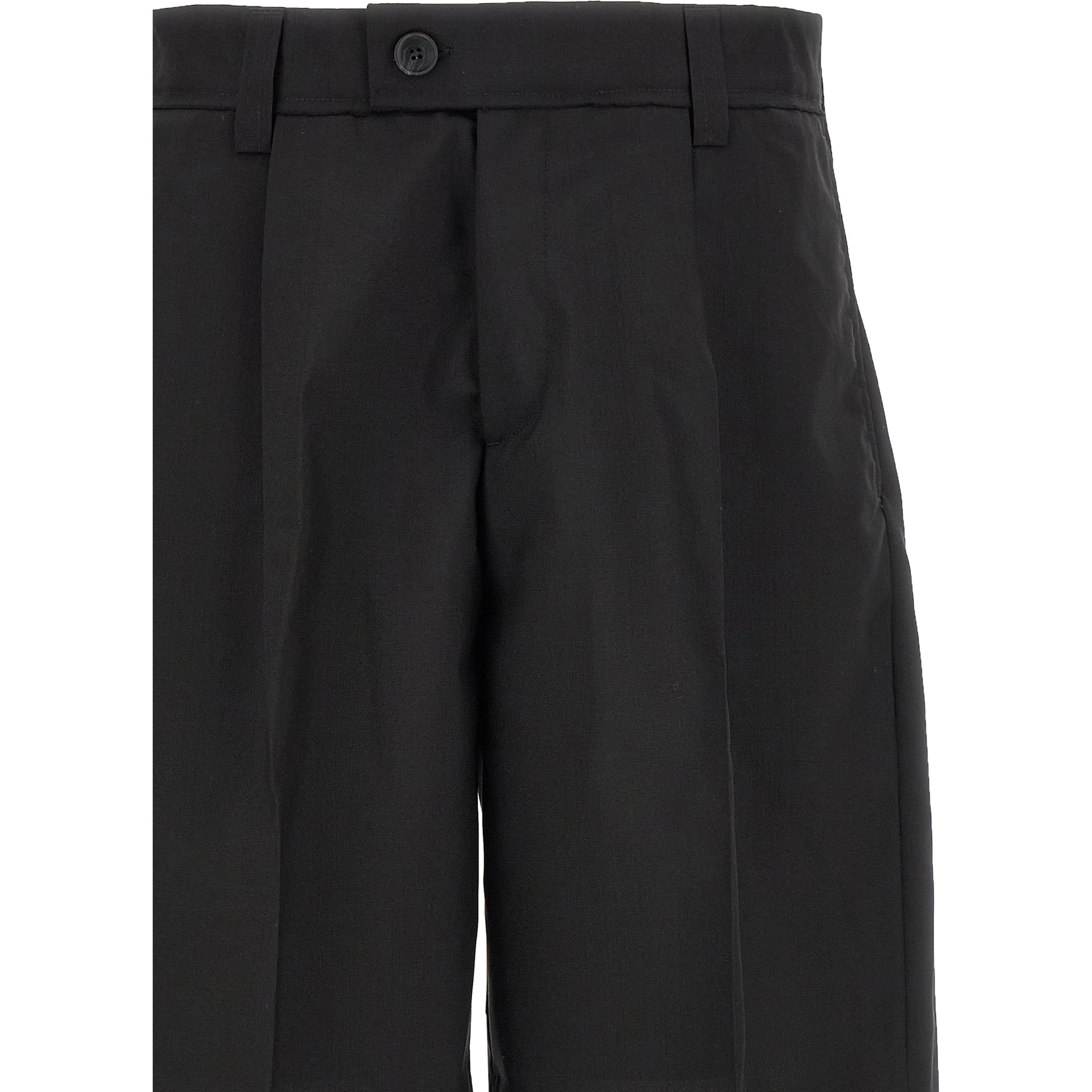 Black Wool Bermuda Shorts