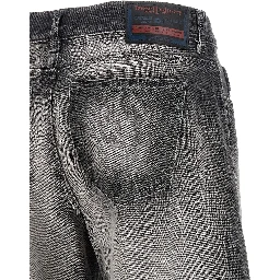 Gray Cotton Flared Jeans