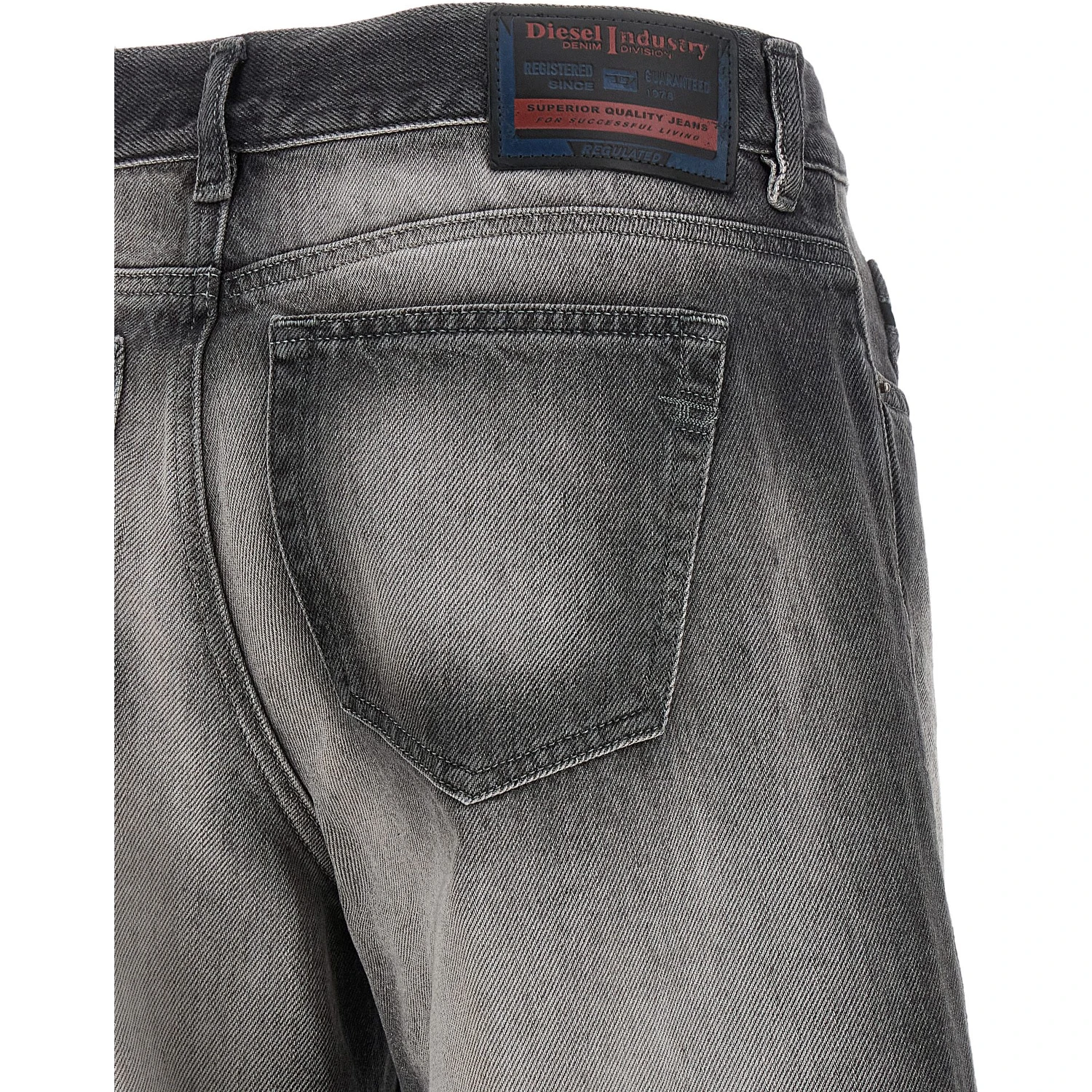Gray Cotton Flared Jeans