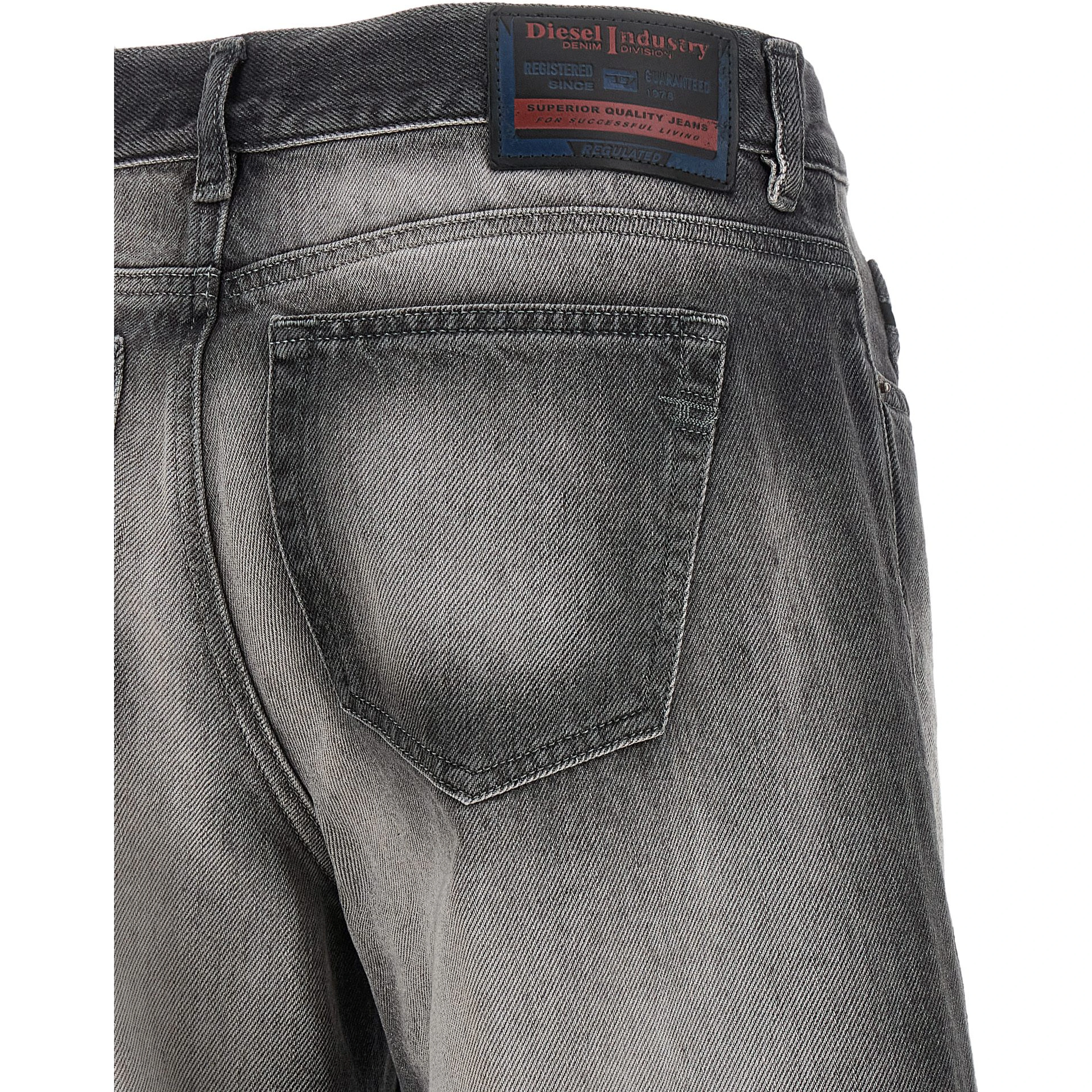 Gray Cotton Flared Jeans