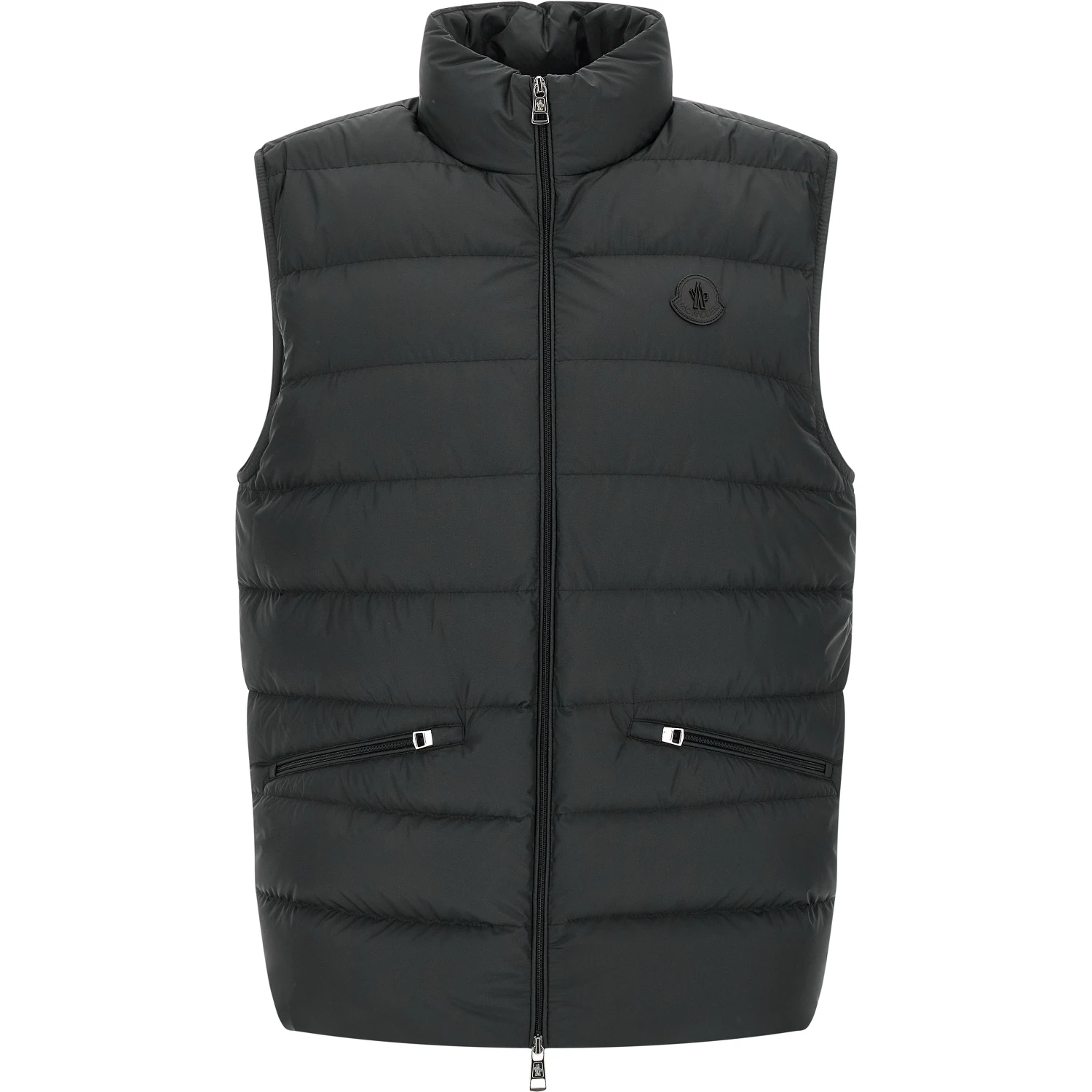 Black Polyester Sleeveless Jacket