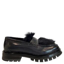 Blue Leather Men Loafer