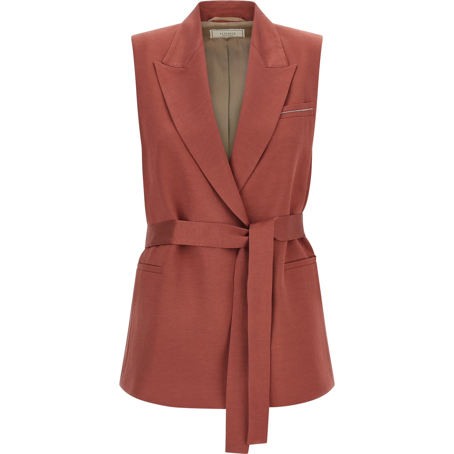 Multicolor Viscose Sleeveless Jacket