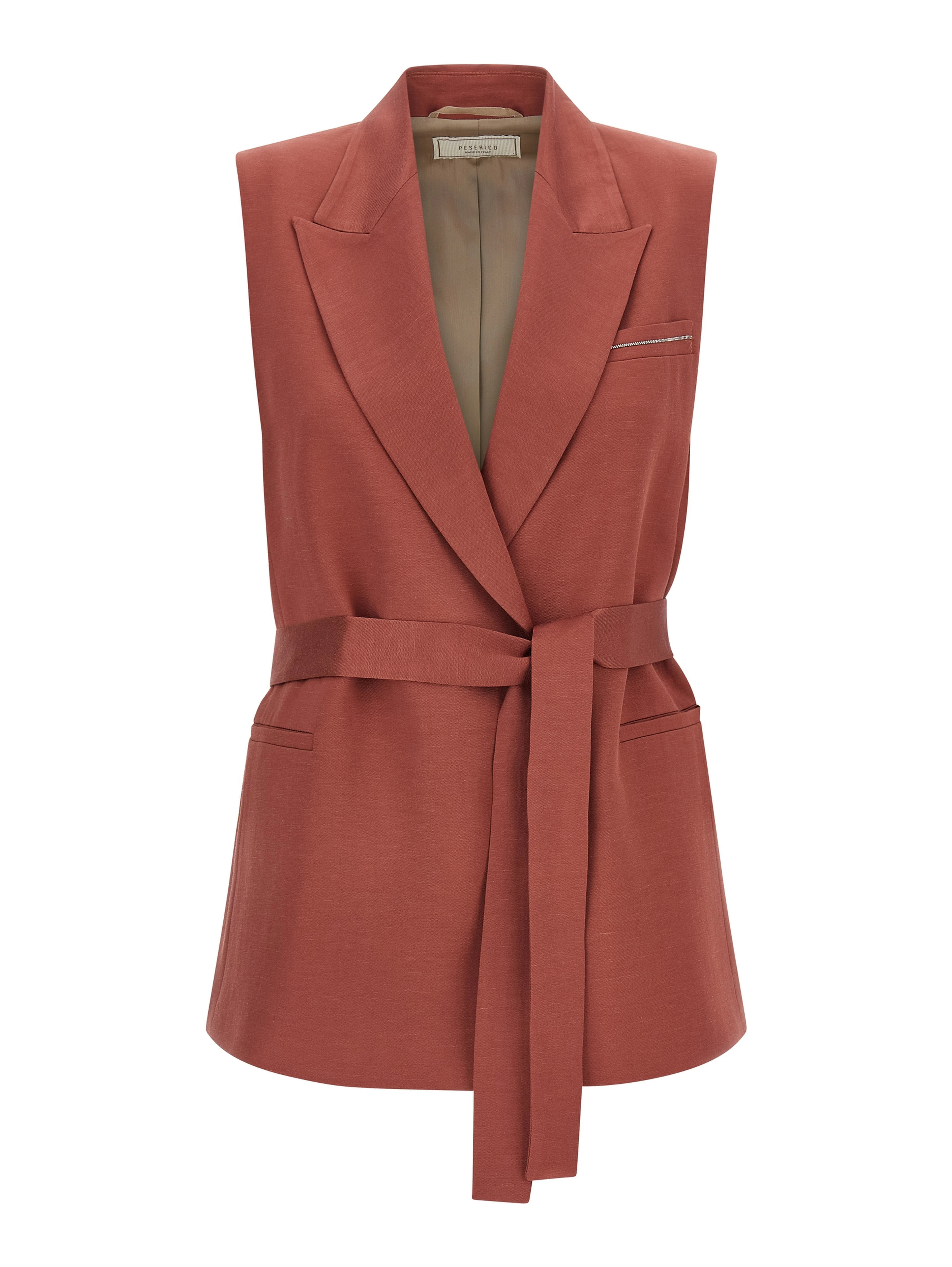 Multicolor Viscose Sleeveless Jacket