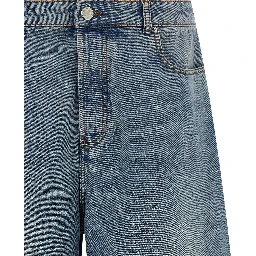 Blue Cotton Bermuda Shorts
