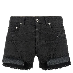 Black Cotton Bermuda Shorts