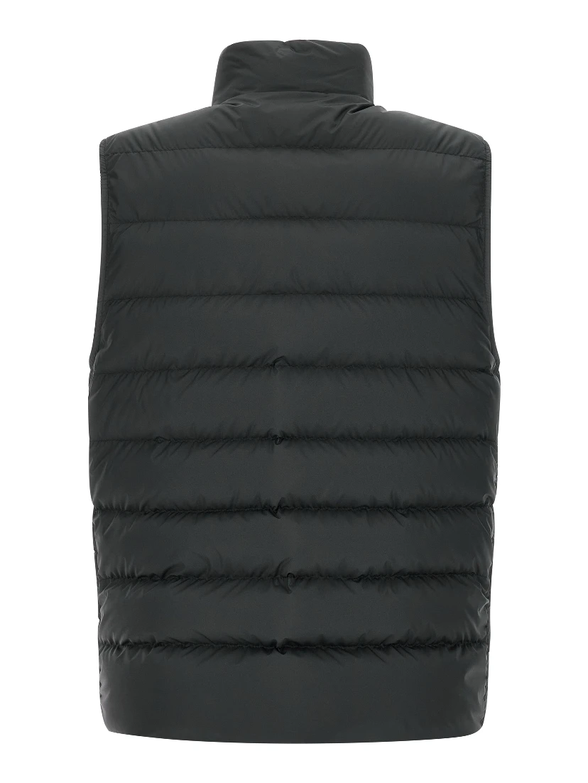 Black Polyester Sleeveless Jacket