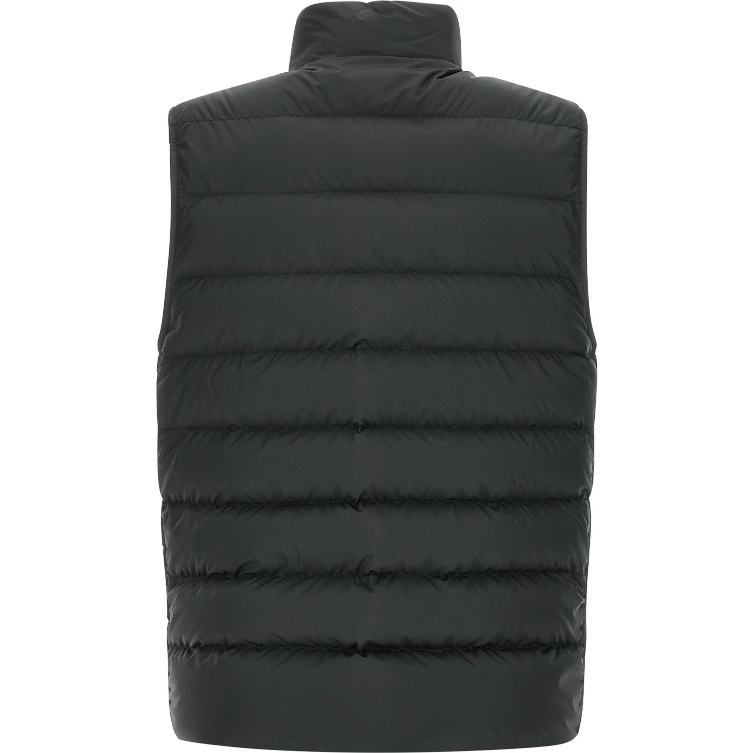 Black Polyester Sleeveless Jacket