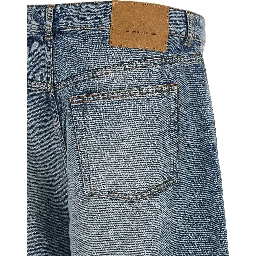 Blue Cotton Bermuda Shorts