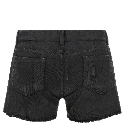 Black Cotton Bermuda Shorts