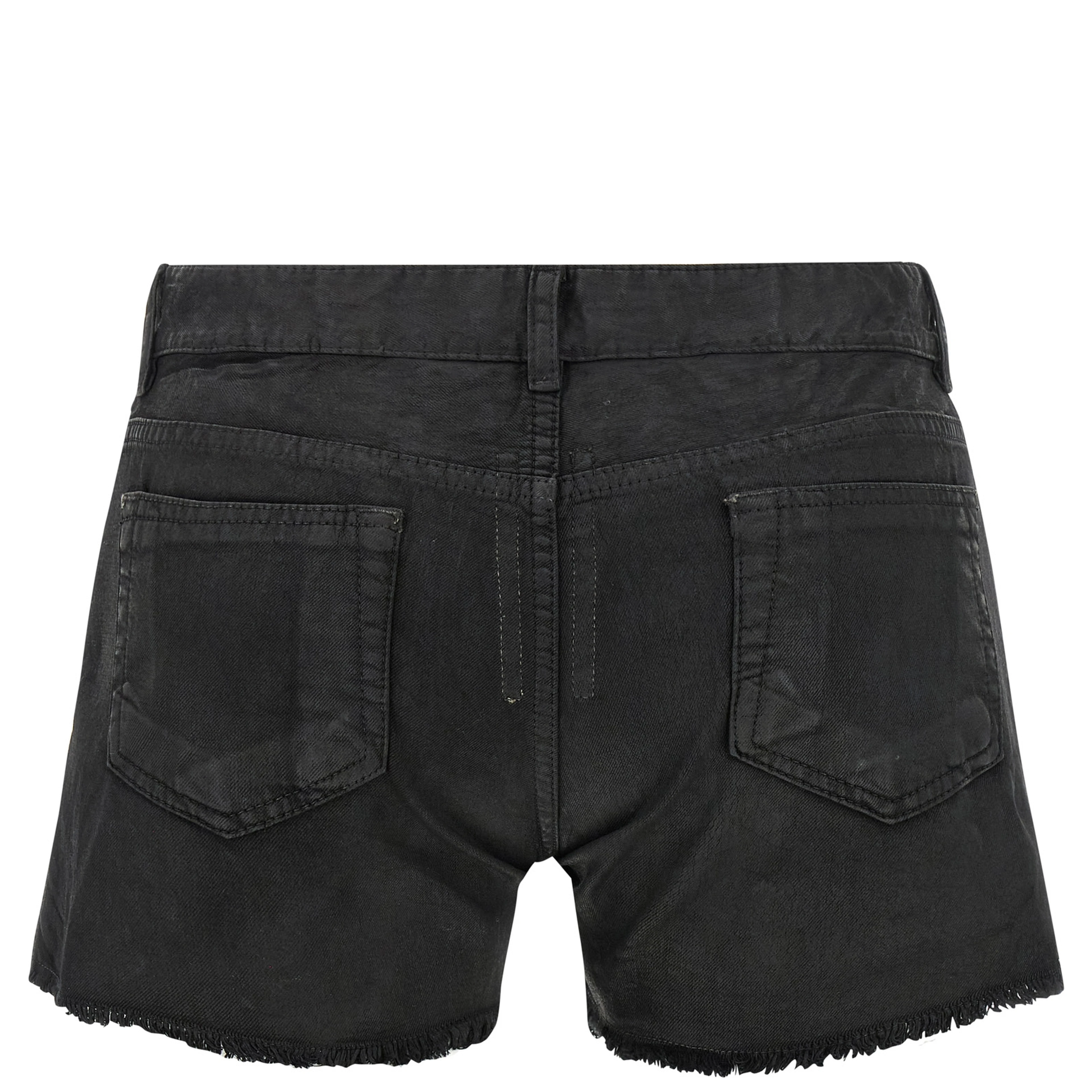 Black Cotton Bermuda Shorts
