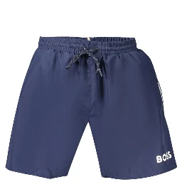 Blue Polyester Men's Swimwear