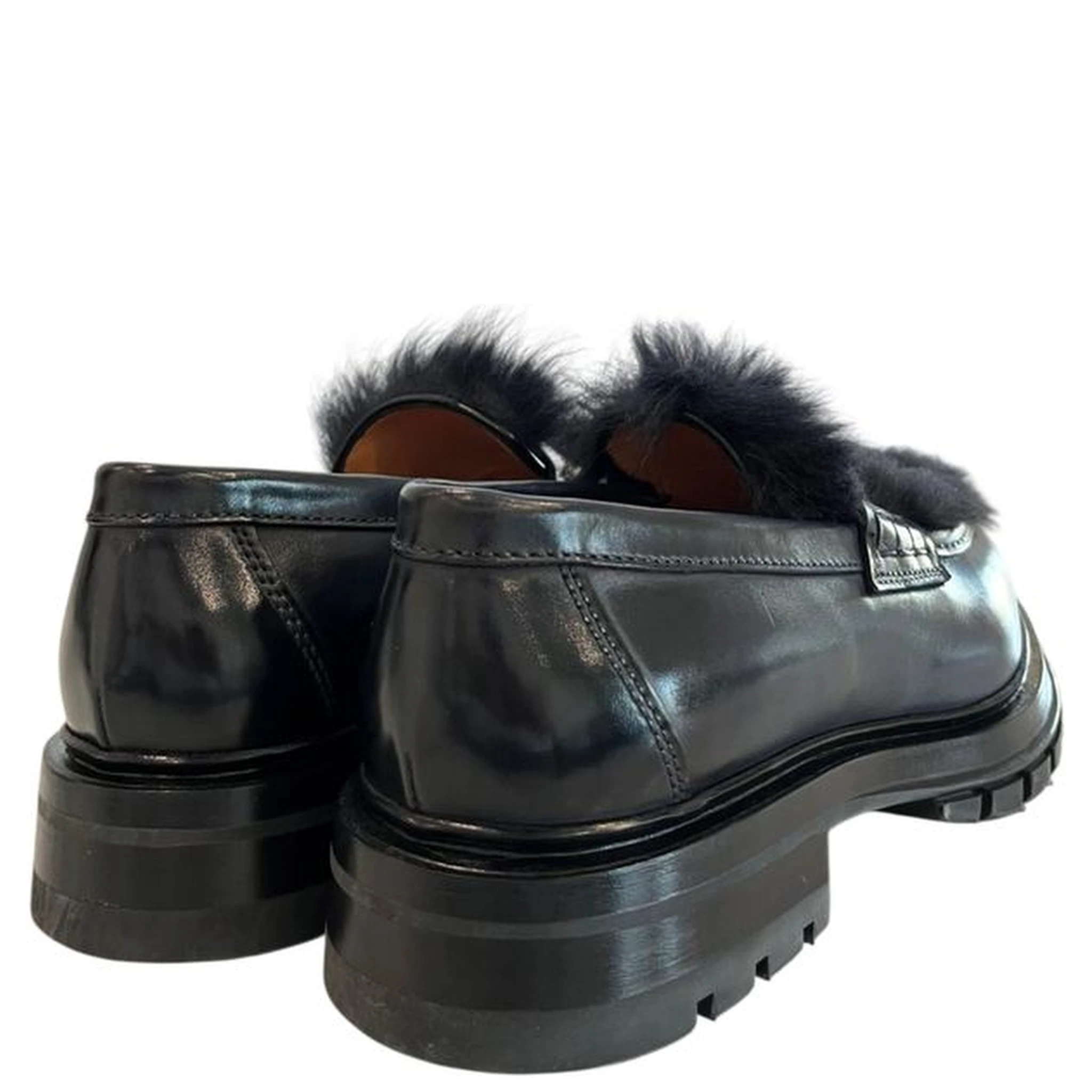 Blue Leather Men Loafer