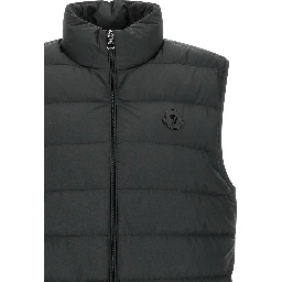 Black Polyester Sleeveless Jacket