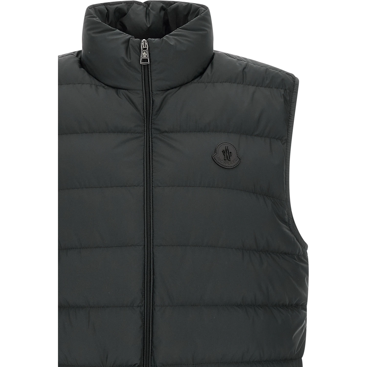 Black Polyester Sleeveless Jacket