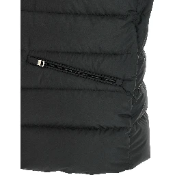 Black Polyester Sleeveless Jacket