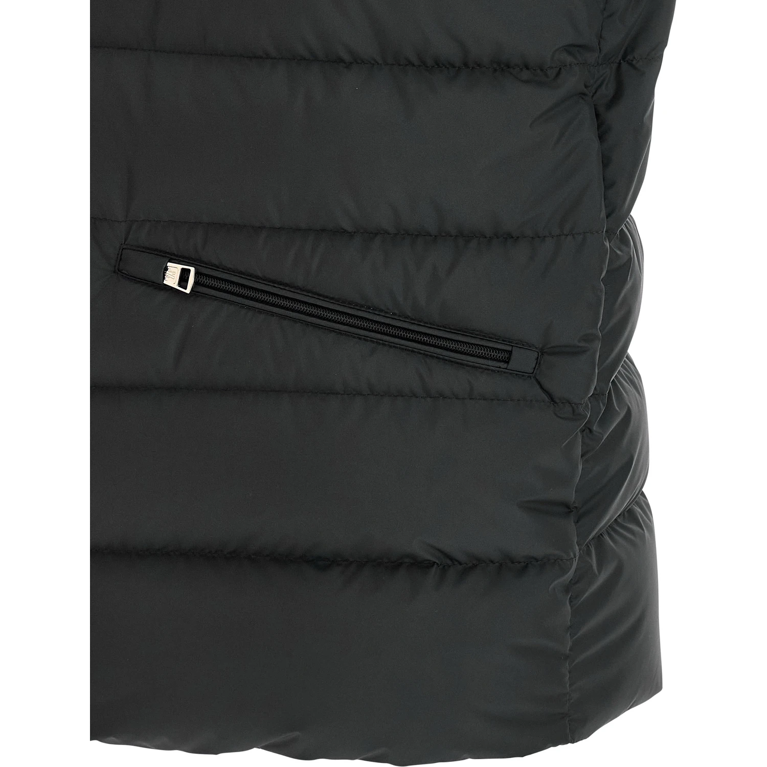 Black Polyester Sleeveless Jacket