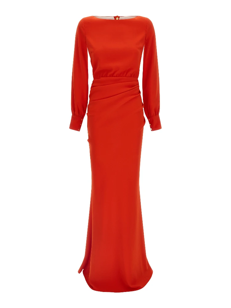 Multicolor Polyester Long Dress