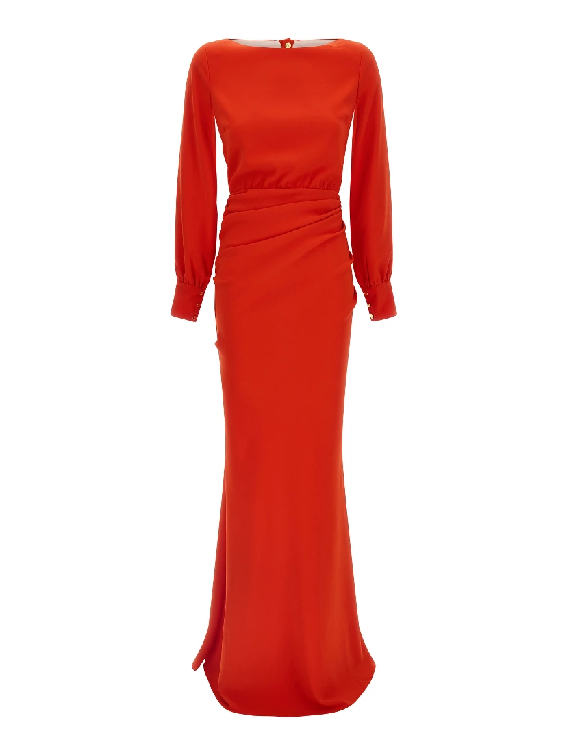 Multicolor Polyester Long Dress