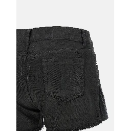 Black Cotton Bermuda Shorts
