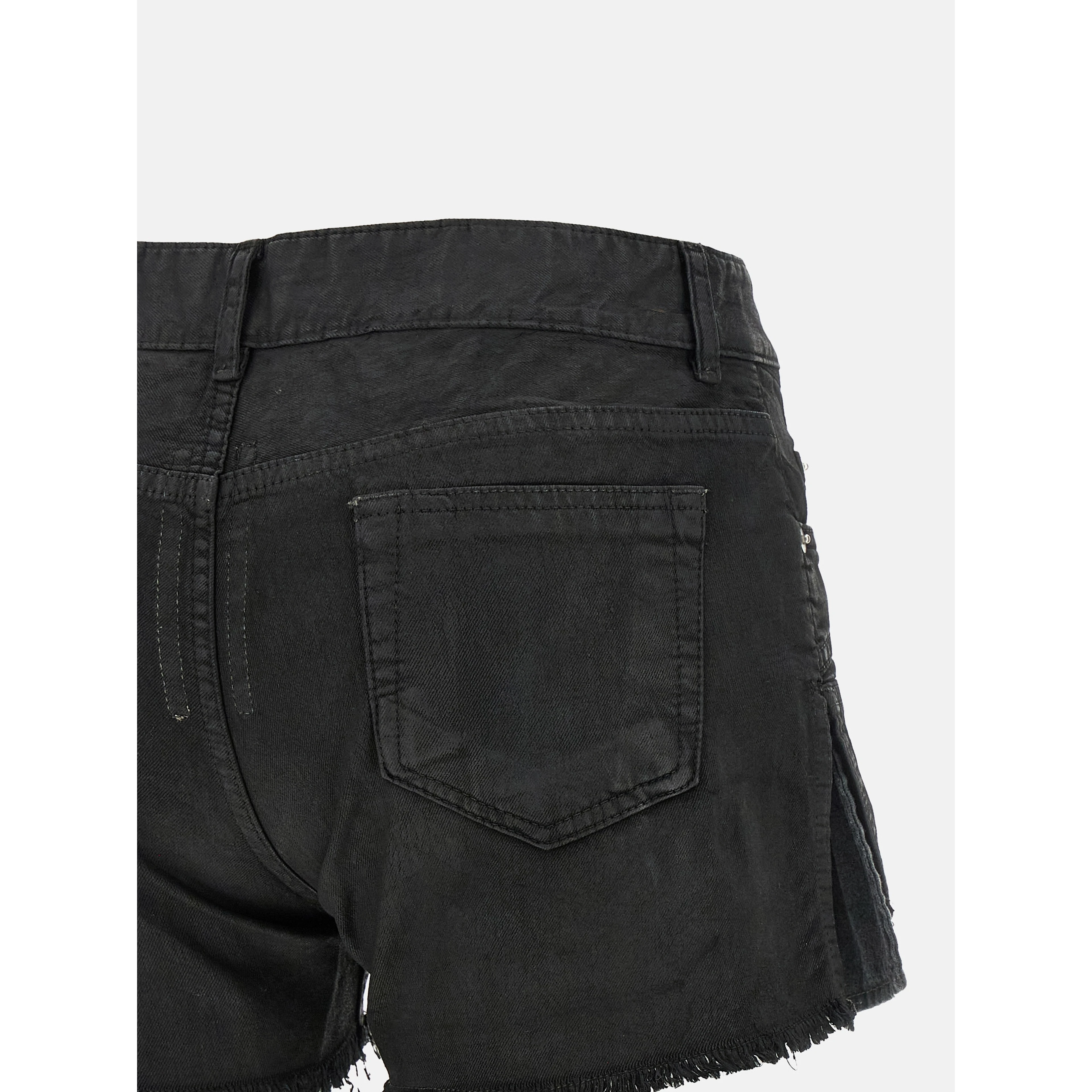 Black Cotton Bermuda Shorts