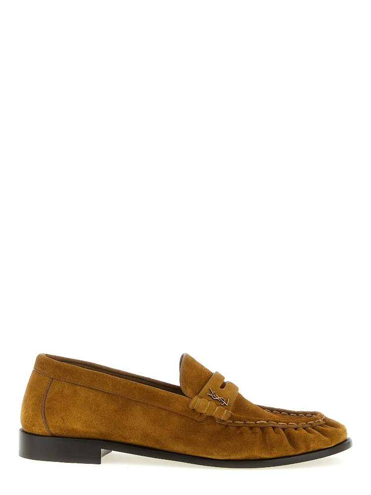 Brown Calfskin Slip-On Loafers