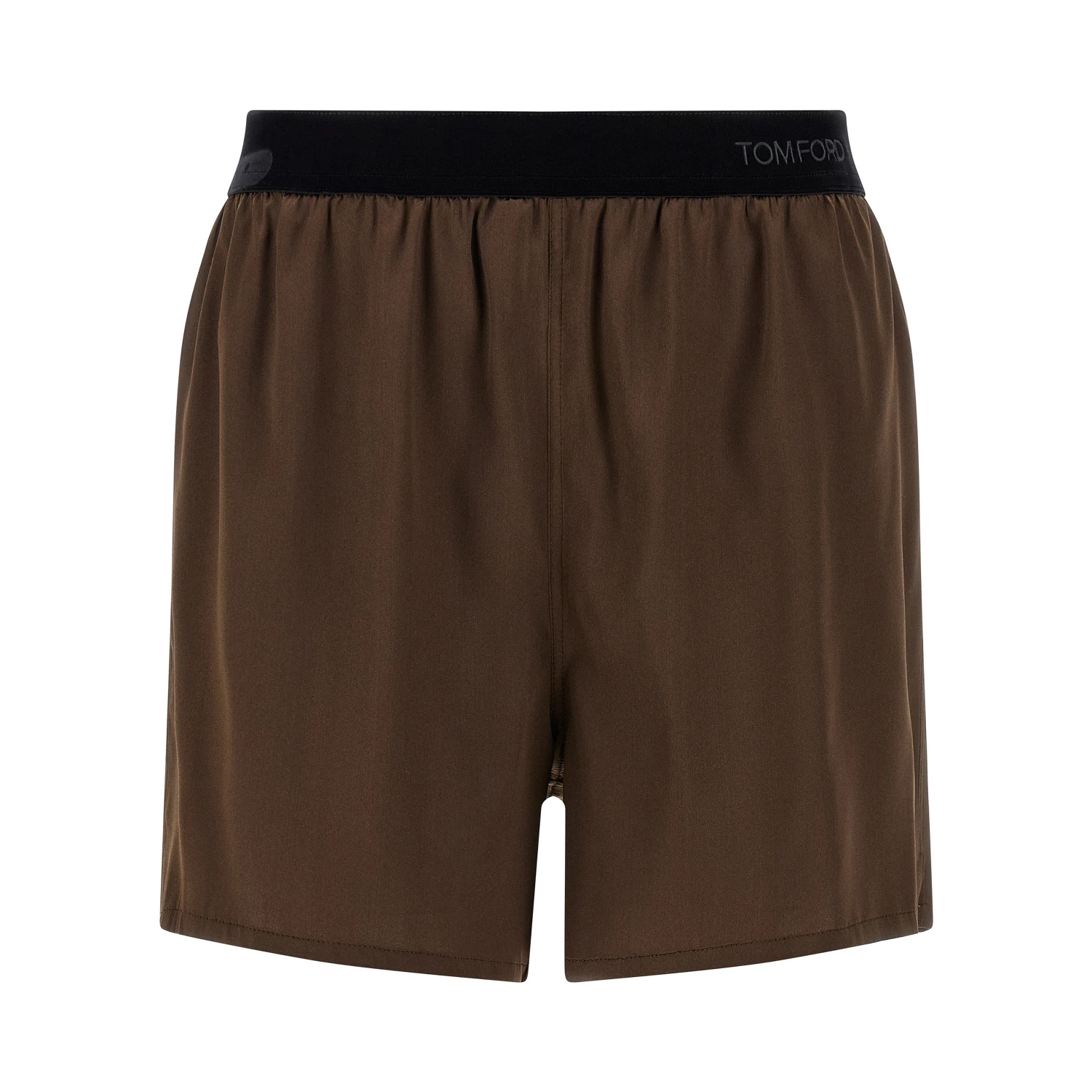 Brown Silk Bermuda Shorts