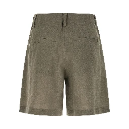 Bicolor Linen Bermuda Shorts