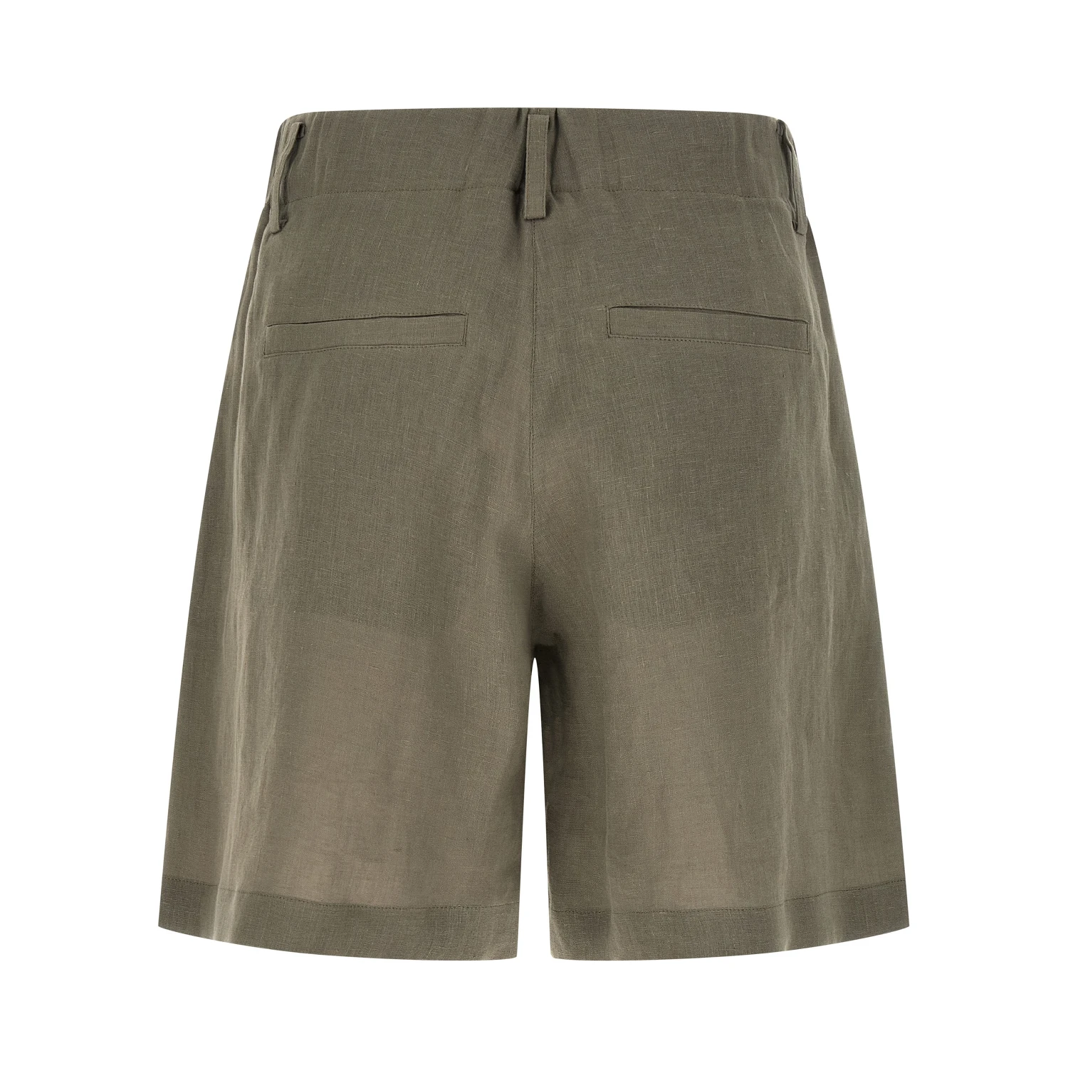 Bicolor Linen Bermuda Shorts