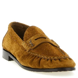 Brown Calfskin Slip-On Loafers