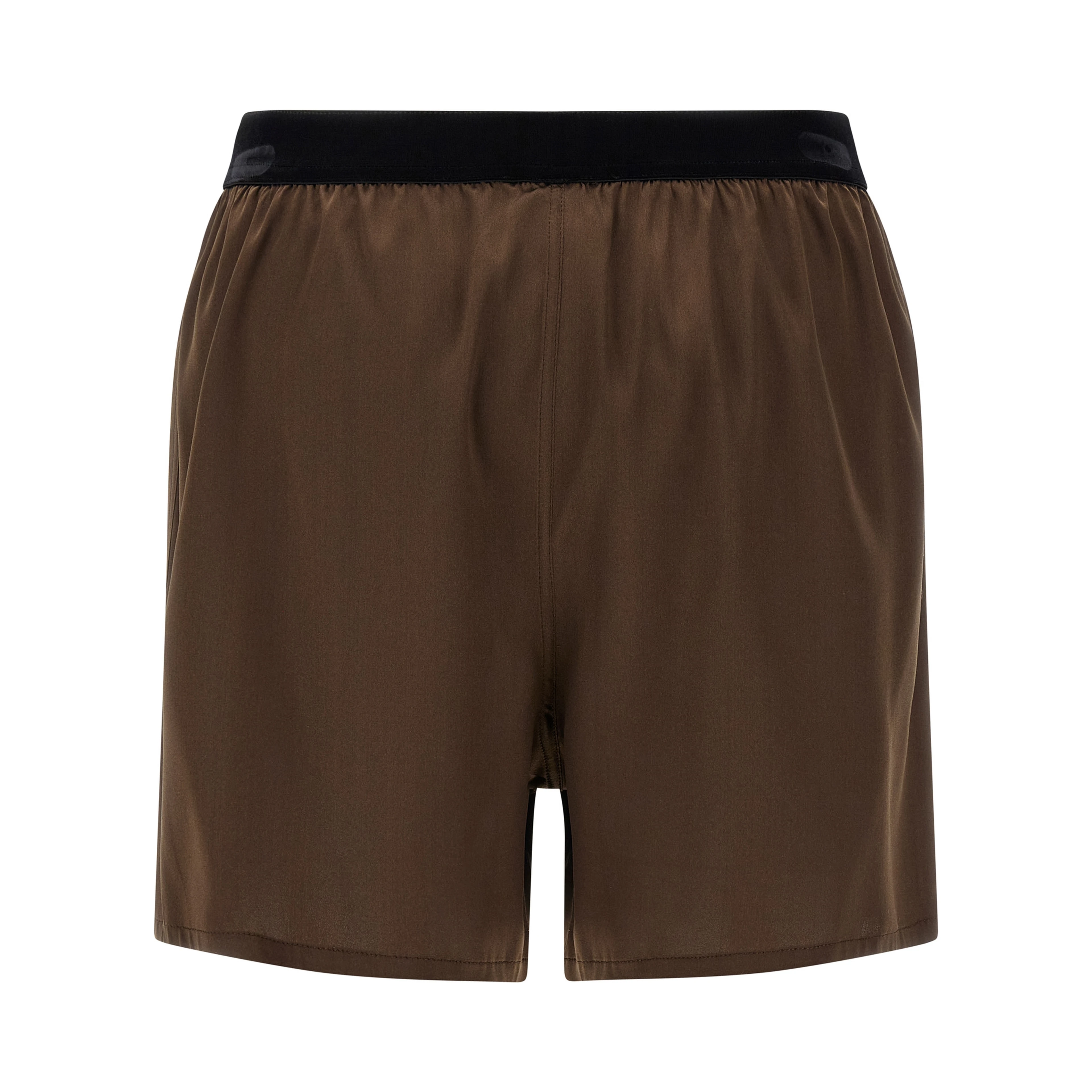 Brown Silk Bermuda Shorts