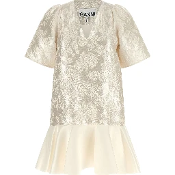 White Polyester Short Dress