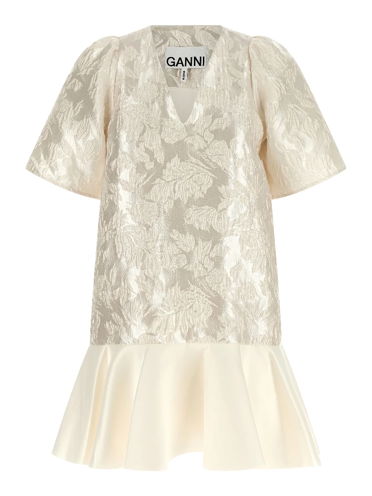 White Polyester Short Dress