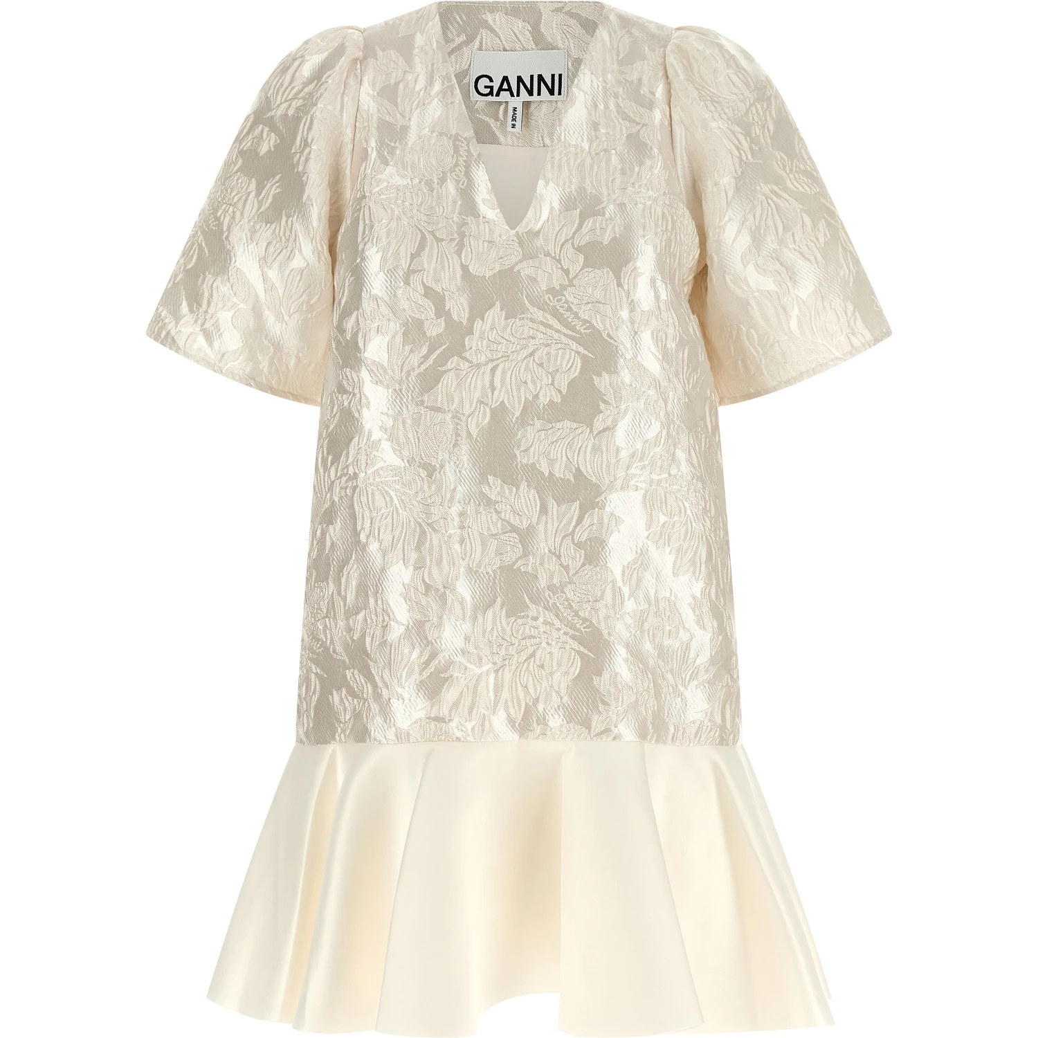 White Polyester Short Dress