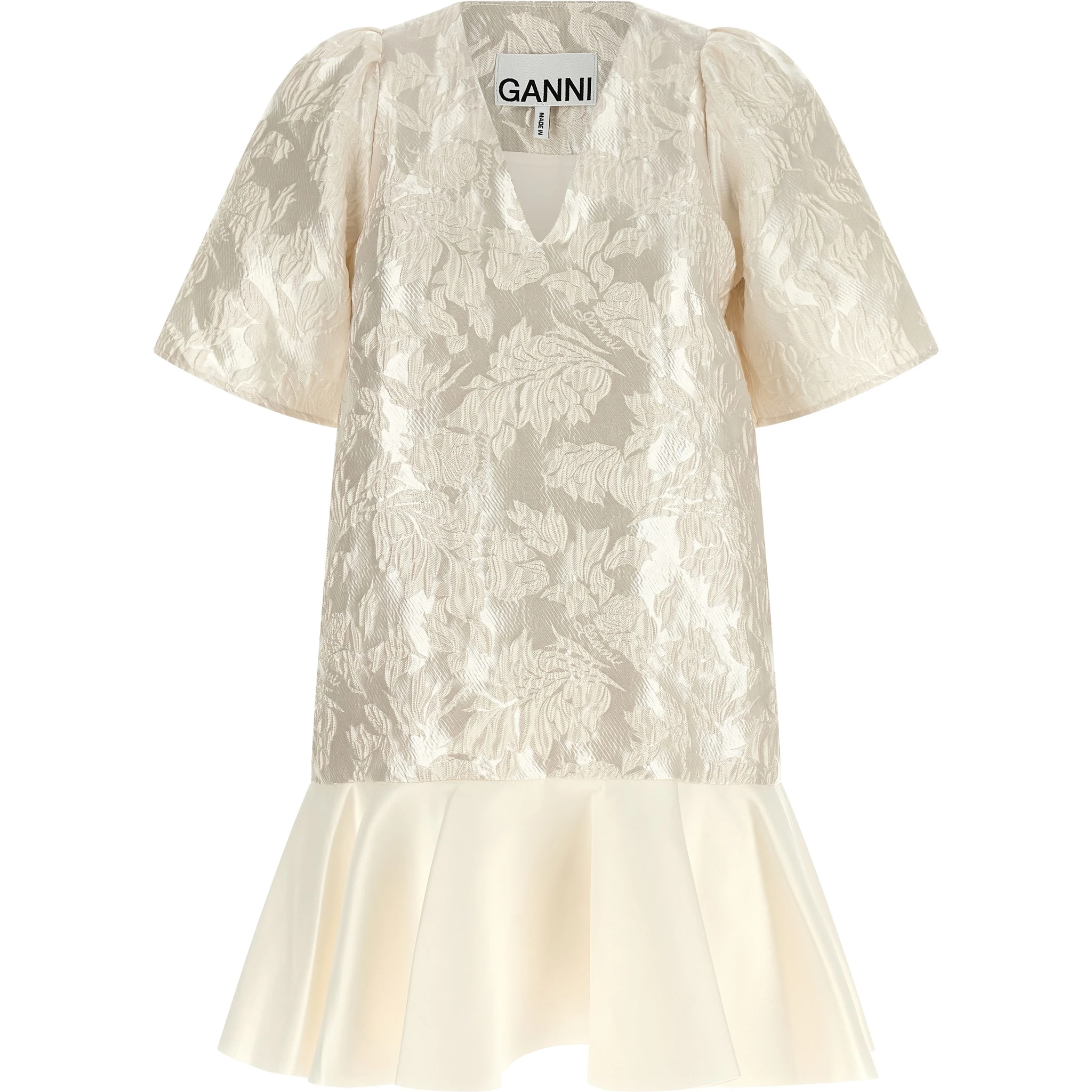 White Polyester Short Dress