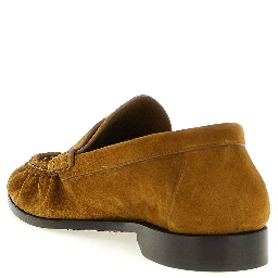 Brown Calfskin Slip-On Loafers