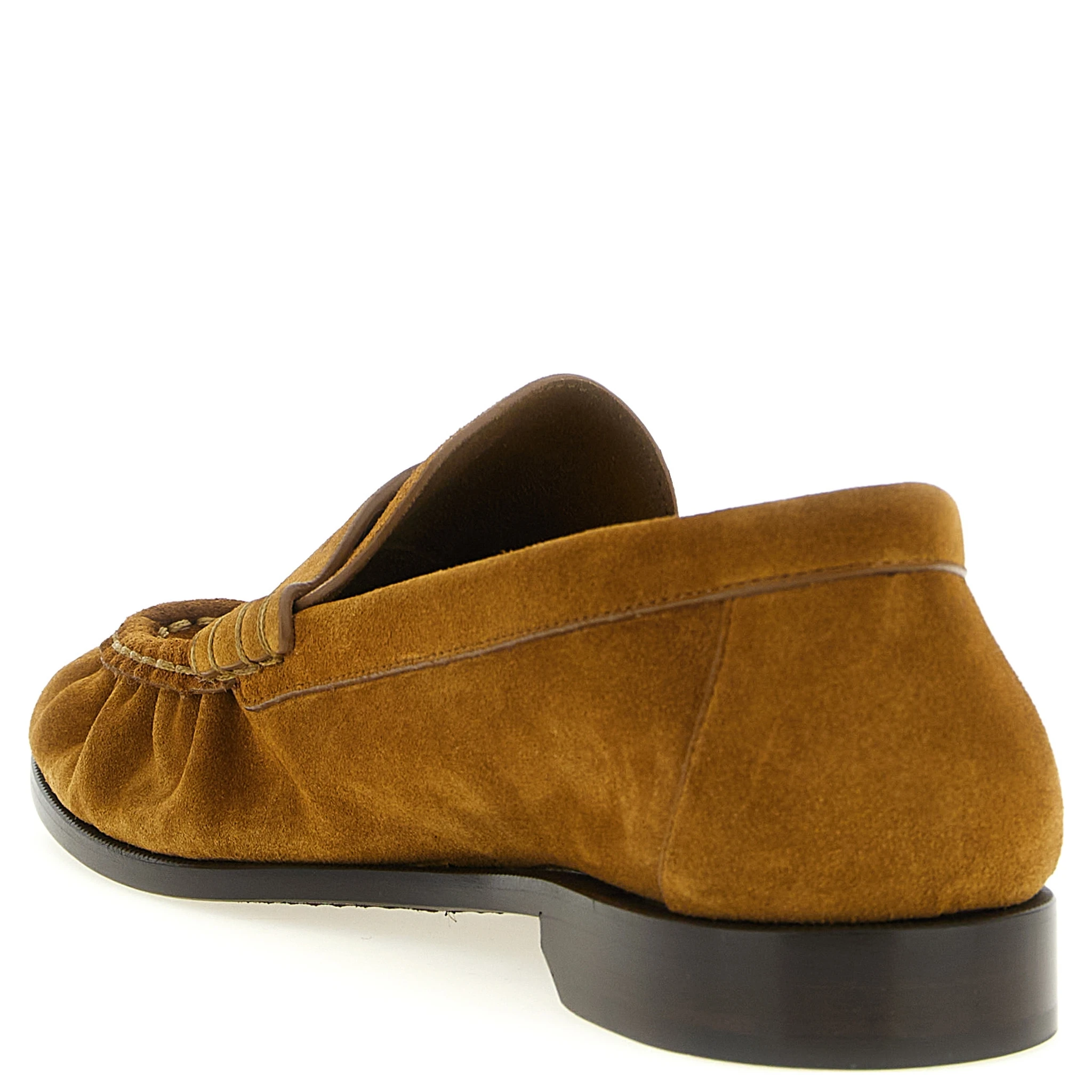 Brown Calfskin Slip-On Loafers