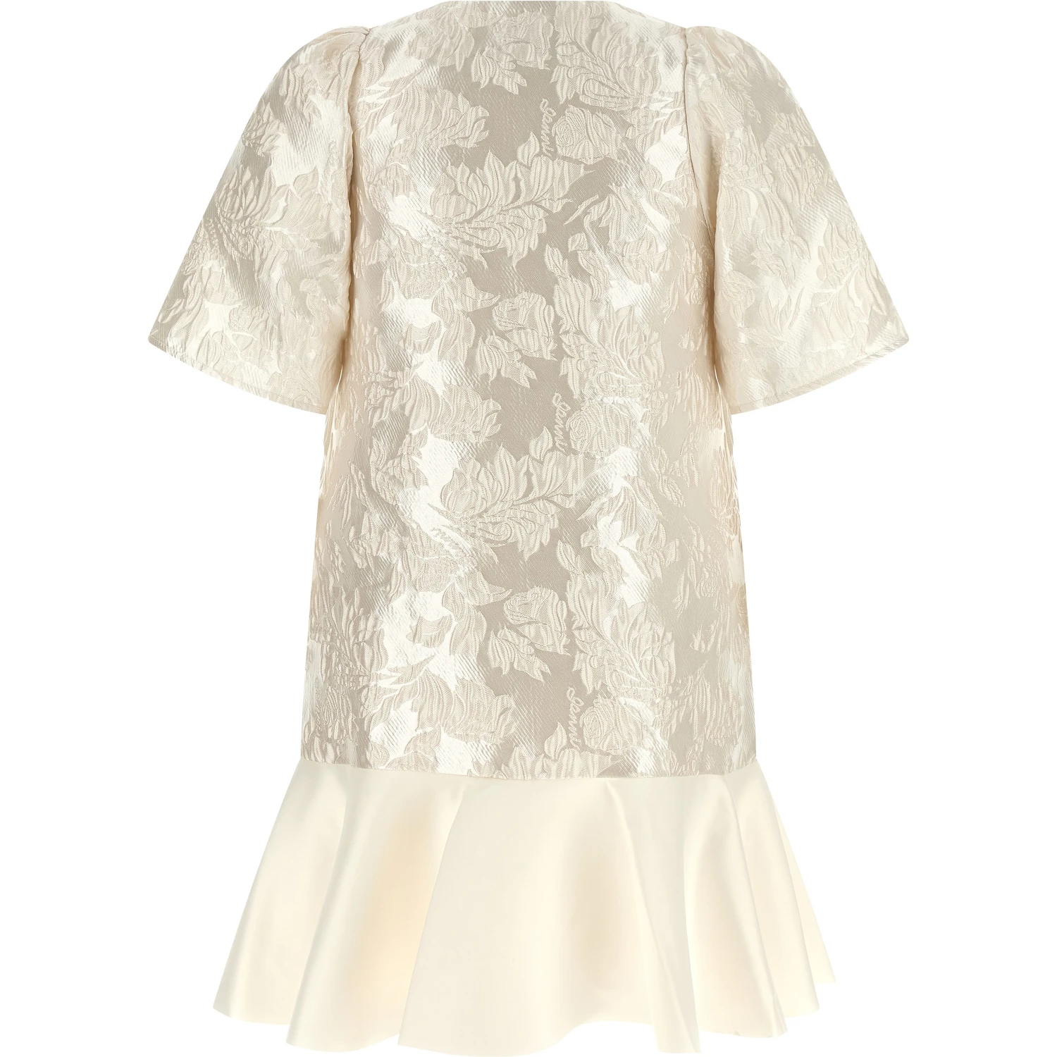 White Polyester Short Dress