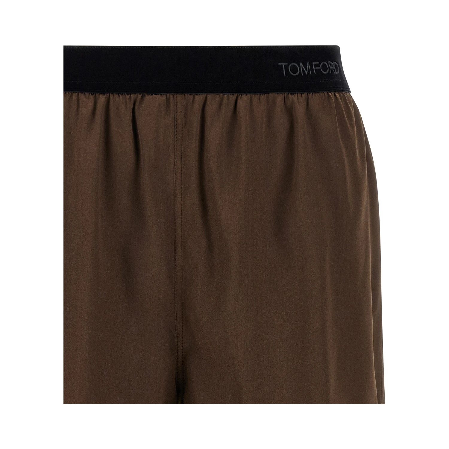 Brown Silk Bermuda Shorts