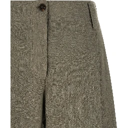 Bicolor Linen Bermuda Shorts